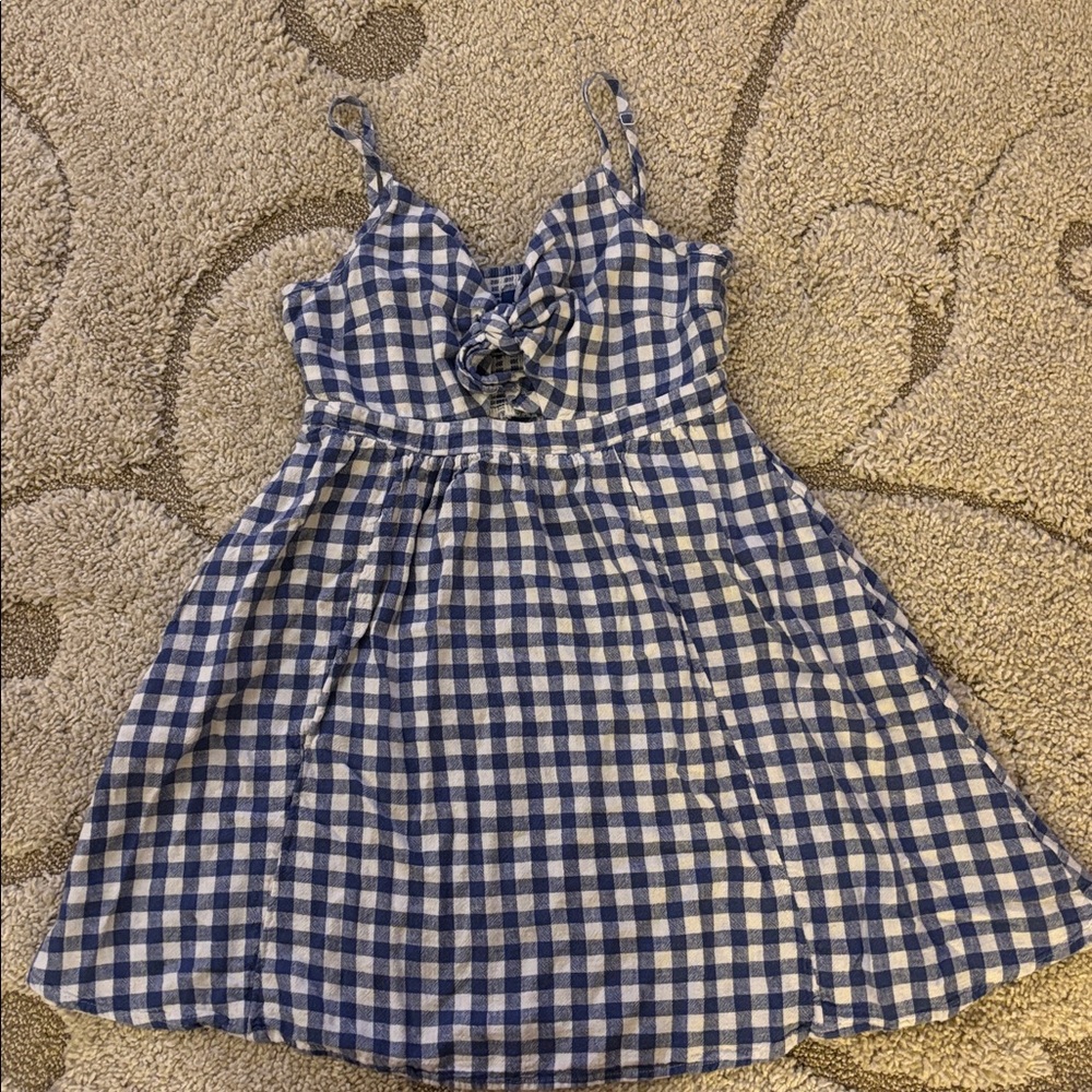 Blue and White Gingham Dress